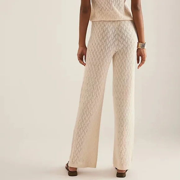 Selected Femme Cream Knit Pants , Size M NWT - Picture 3 of 15